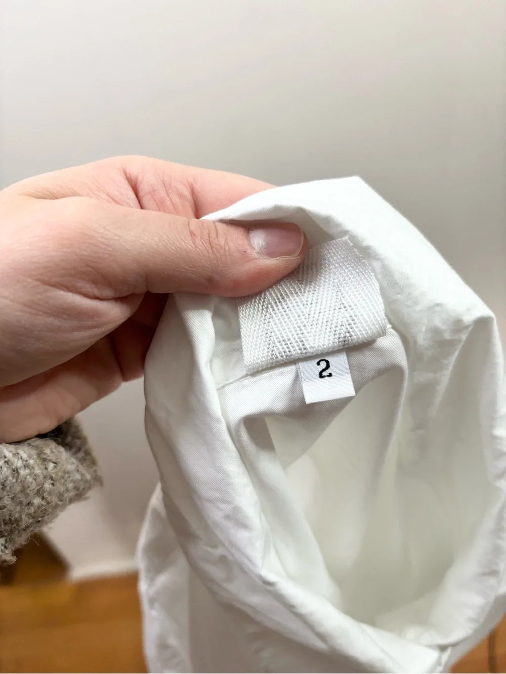 PLANET by Lauren G white long sleeve flow tunic pockets cotton poplin size L (2)